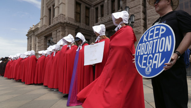 Women in Texas protesting against abortion restrictions.