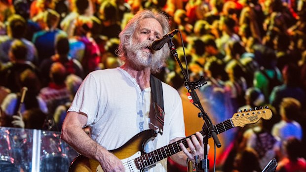 Bob Weir from The Grateful Dead performing with the Dead & Company at a festival in 2016.