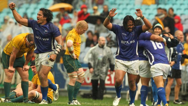 The 32-23 win at ANZ Stadium was Samoa's first over Australia.