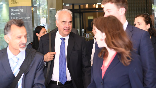 Former Leighton Holdings executive Peter Gregg at the Downing Centre Court on Monday.
