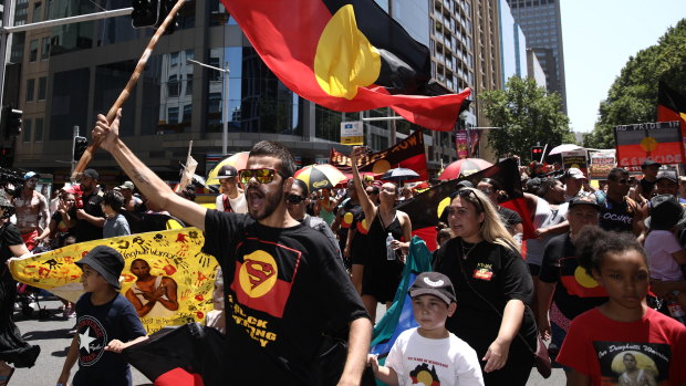 An Invasion Day rally in Sydney on Saturday.