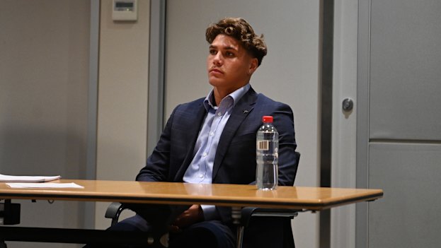 Reece Walsh appears at the judiciary hearing.