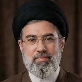 Mojtaba Khamenei, pemimpin tertinggi baru Iran, dalam gambar yang disiarkan oleh TV negara pada 9 Maret.