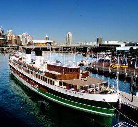 The South Steyne in its early days docked at Darling Harbour. 