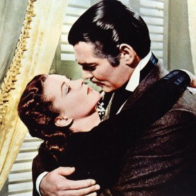 Vivien Leigh and Clark Gable as Scarlett and Rhett in Gone With The Wind.