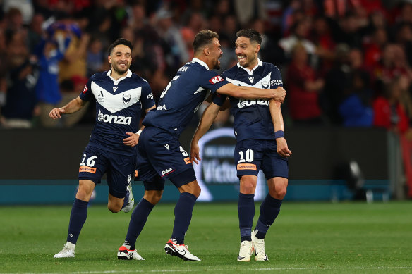 Victory’s Bruno Fornaroli (right) has had a hot start to the A-League Men season.