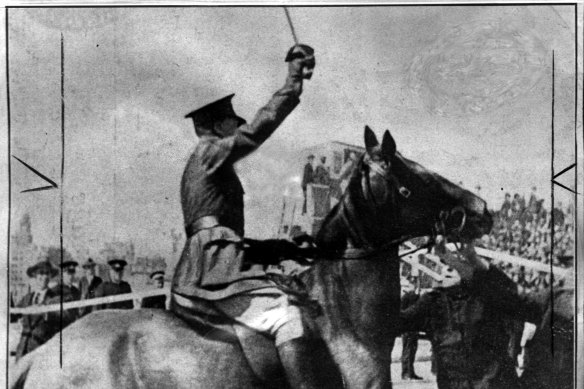 Captain Francis De Groot, a member of the New Guard of Australia, cut the ribbon before the premier had a chance to do so at the Harbour Bridge’s opening on March 19, 1932.