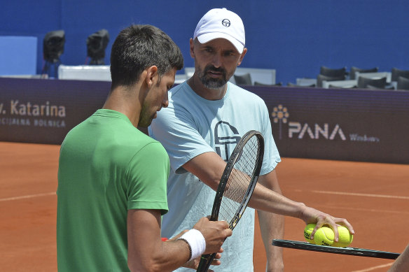 Goran Ivanisevic, right, pictured with Novak Djokovic during the exhibition tournament in Croatia this month.