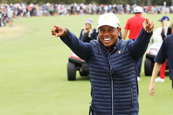 Tiger Woods played at Royal Melbourne Golf Club in 2019.