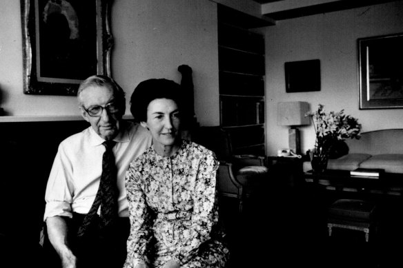 Shirley Hazzard with her husband, biographer and translator Francis Steegmuller, in 1984.