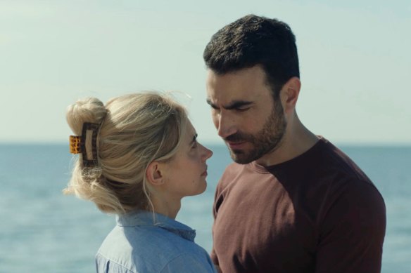 Brett Goldstein, right, and Imogen Poots in a scene from All of You. 