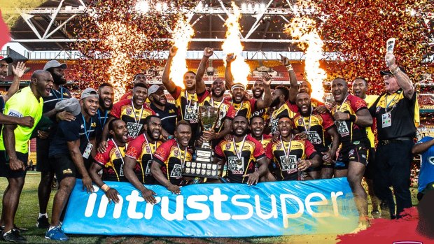 The PNG Hunters have won their first Intrust Super Cup in spectacular fashion.