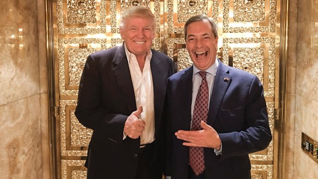 Former UK Independence Party leader Nigel Farage visited Donald Trump in New York after the 2016 election.
