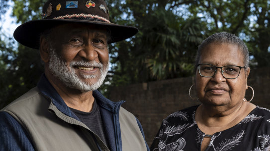 Kabi Kabi and Gurang Gurang Pastor Ray Minniecon with Torres Strait Islander woman Aunty Thelma Quartey. 