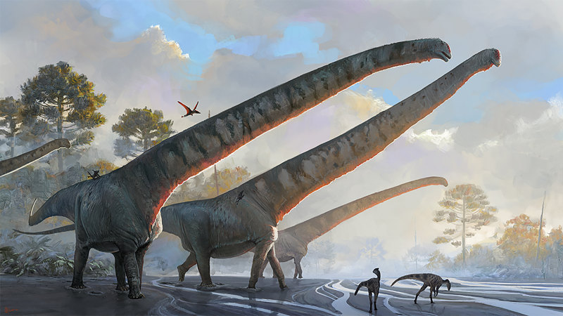 Bu dinozorun 15 metrelik bir boynu vardı.