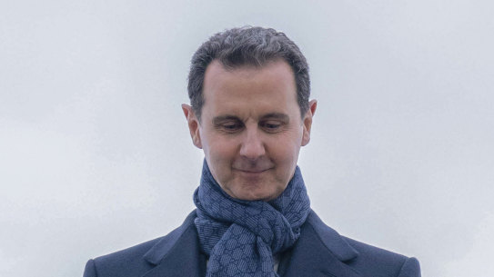 Syrian President Bashar al-Assad steps off the plane as he arrives at Vnukovo airport in Moscow, Russia, last month.