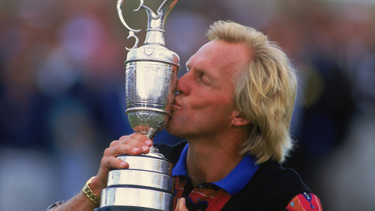 Greg Norman after winning the 1993 British Open.