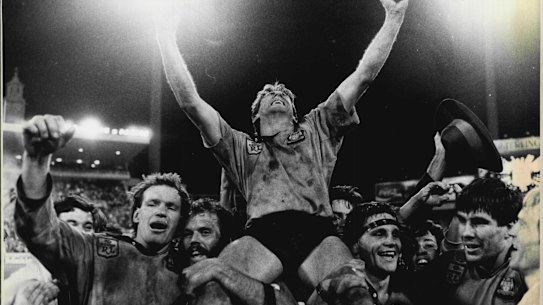 Steve Mortimer etches his name in Origin folklore by leading NSW to their first series win in 1985.