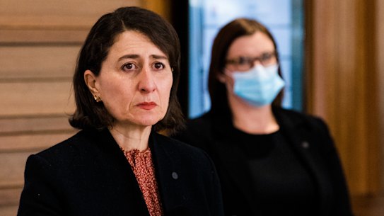 Premier Gladys Berejiklian and Education Minister Sarah MItchell announcing the back to school plan on Friday.