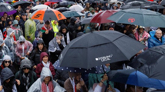 Police said they were concerned of a crowd crush at stations, but thanked protesters for obeying police directions.