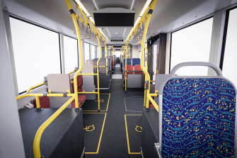 The interior of the vehicles will feature screens with route maps, along with and increase in priority seating and mobility spaces.