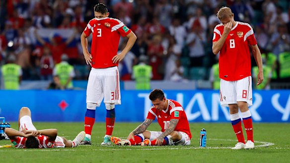 Russia, the lowest-ranked team in the World Cup, already surpassed expectations by reaching the last eight.