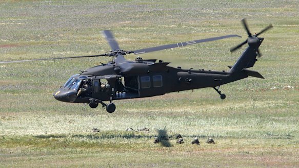 A US Black Hawk helicopter.