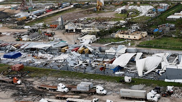 An aerial photo shows the devastation left by Tropical Cyclone Idai in Beira, Mozambique.