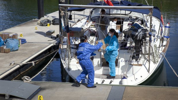 A yacht suspected of carrying hundreds of kilograms of methamphetamine has been intercepted off the NSW coast near Lake Macquarie.