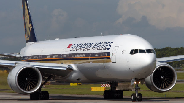 A Singapore Airlines Boeing 777 – revamps under way for premium economy.