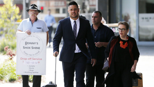 Mr Hayne with his lawyer outside court on Friday.