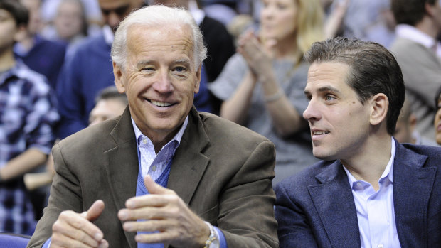 Former vice-president Joe Biden and his son, Hunter, in 2010.