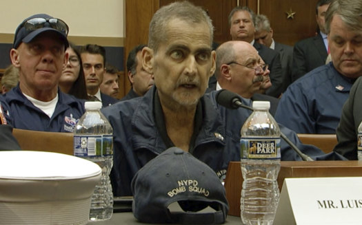 Retired NYPD Detective and 9/11 Responder, Luis Alvarez speaks during a hearing by the House Judiciary Committee as it considers permanent authorisation of the Victim Compensation Fund, Washington, June 11, 2019.  