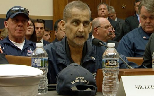 Retired NYPD Detective and 9/11 Responder, Luis Alvarez speaks during a hearing by the House Judiciary Committee as it considers permanent authorisation of the Victim Compensation Fund, Washington, June 11, 2019.  