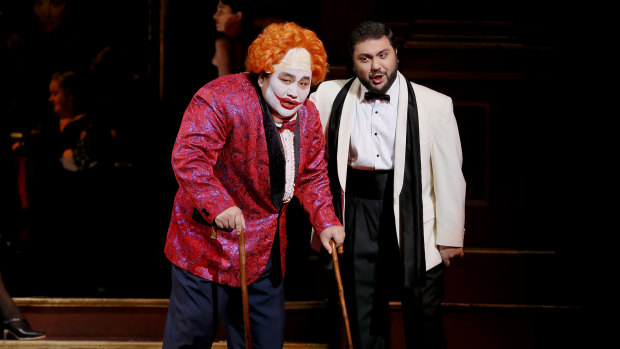 Amartuvshin Enkhbat as Rigoletto and Liparit Avetisyan as Duke of Mantua.
