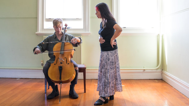 Cellist James Morley and composer Liza Lim