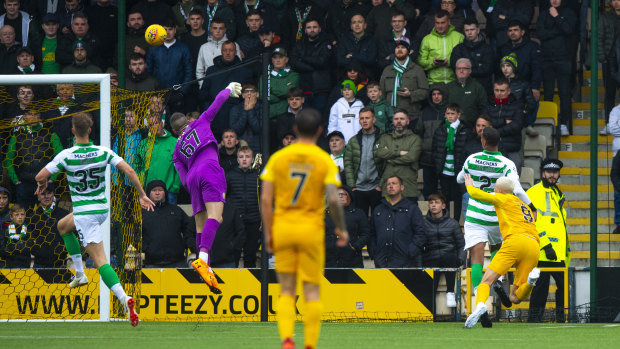 'It just goes blank': Dykes heads home to seal a famous victory for Livingston against Celtic last month.