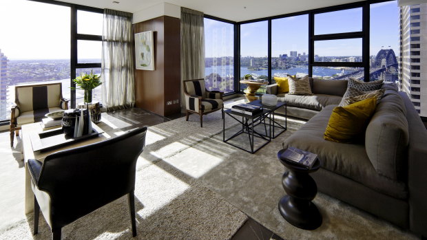 Inside the penthouse apartment at The Rocks. 