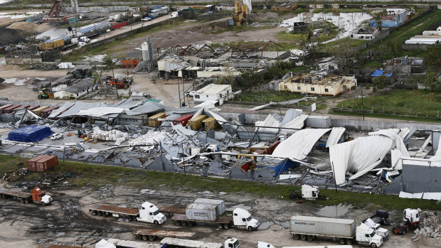 An aerial photo shows the devastation left by Tropical Cyclone Idai in Beira, Mozambique.