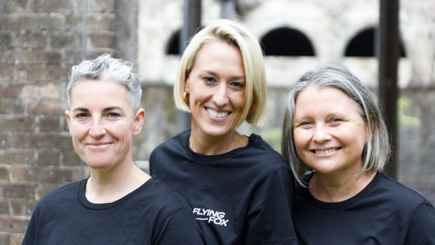 Flying Fox Ventures partners Rachael Neumann, Bree Kirkham and Kylie Frazer. 