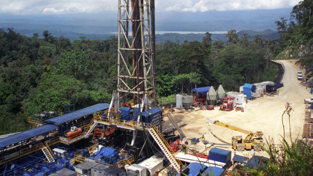 Oil Search drill site at Kutubu Southern Highlands in PNG.