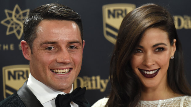 Advice: Cooper Cronk and Tara Rushton at the Dally M Awards in 2016. 