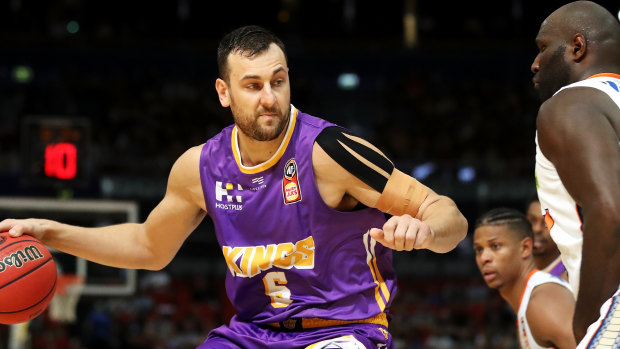 Andrew Bogut playing for the Sydney Kings in 2019.