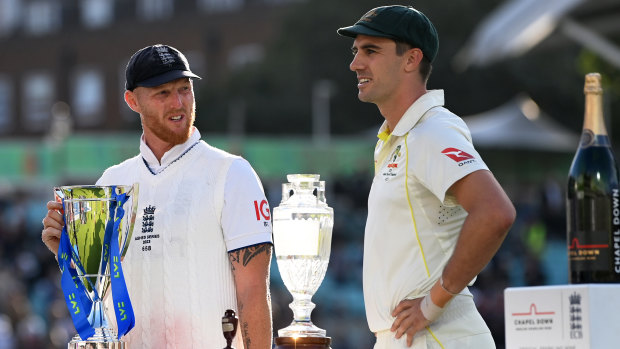 Opposing skippers Ben Stokes and Pat Cummins.