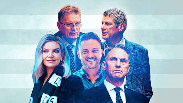 Rebecca Maddern, former premiers Ted Baillieu and Steve Bracks, Cotton On founder Nigel Austin, and deputy PM Richard Marles.