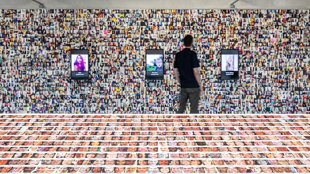 Highlighting the processes in how some AI is created, the Training Humans exhibition displayed imagery – as Crawford puts it, “scraped flotsam and jetsam off the internet” – used to “train” AI systems.