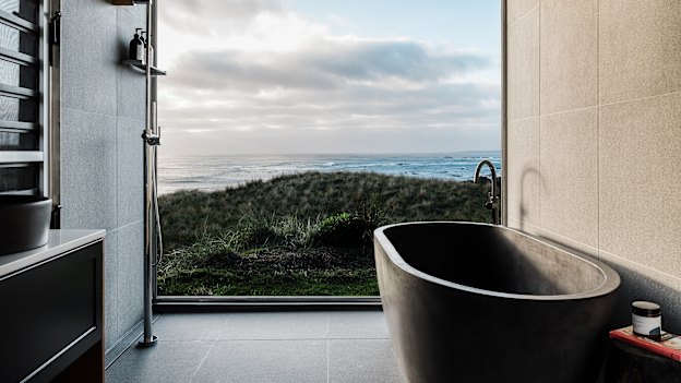 There are two lodges at King Island’s Kittawa Lodge, both positioned for cinematic ocean and sunset views.