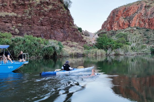 Andy Donaldson on his record-making swim in Lake Argyle.