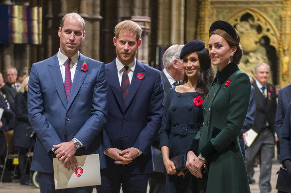 The Cambridges and the Sussexes in 2018. Prince Harry says he had hoped that he and his brother’s families would be close.