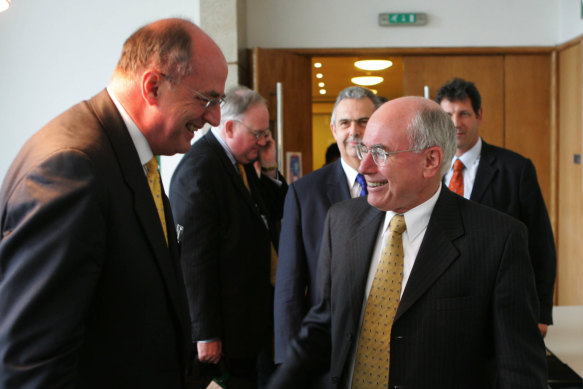 John Howard and Peter Reith in 2005.